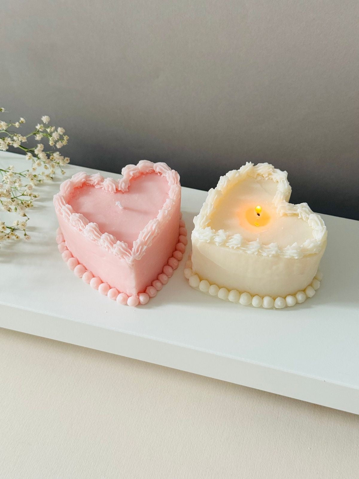 Cake Heart Candle