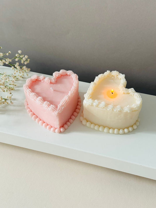Cake Heart Candle